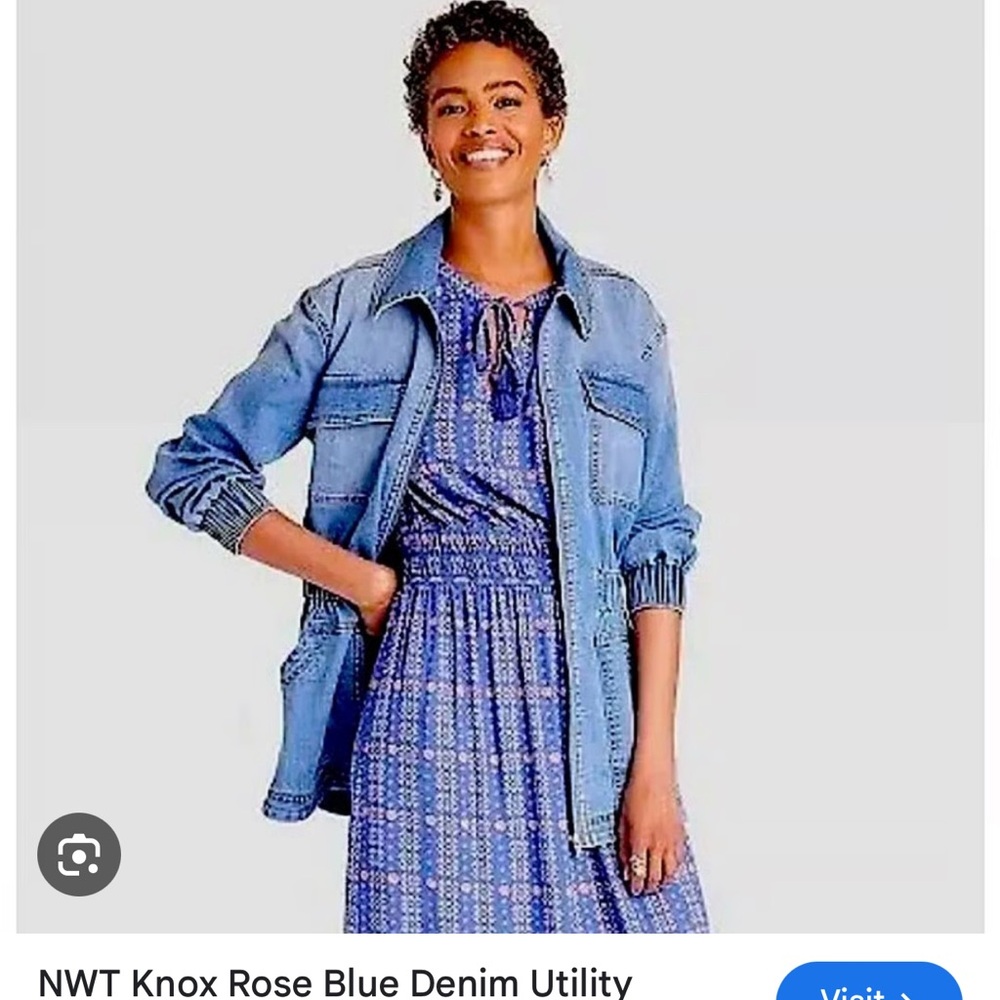 Knox Rose Light Denim Utility Jacket
